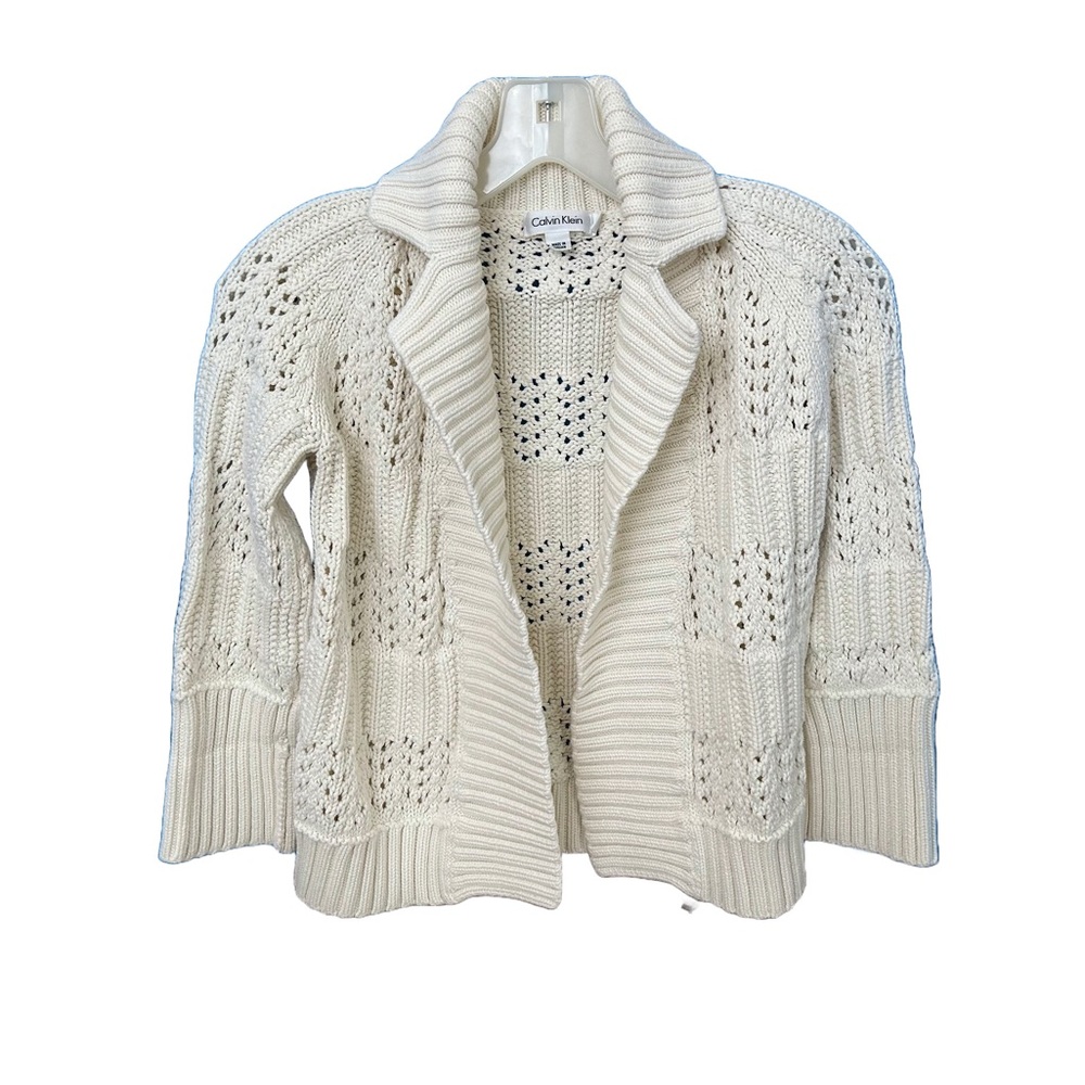 Calvin Klein Women’s Cream Knit Cardigan
